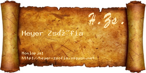 Heyer Zsófia névjegykártya
